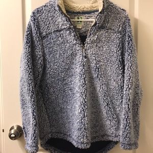 Blue fleece halfzip pullover